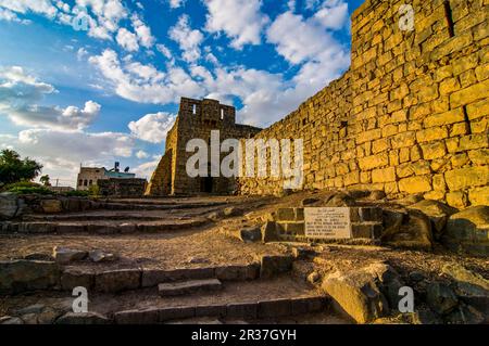 Imposante Festung in Qasr Al-Azraq, Jordanien Stockfoto