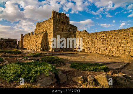 Imposante Festung in Qasr Al-Azraq, Jordanien Stockfoto