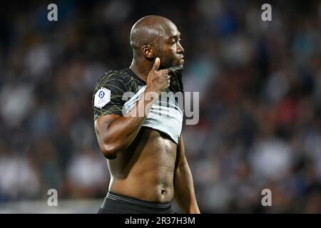 Paris, Frankreich. 21. Mai 2023. Danilo Pereira während des Fußballspiels Ligue 1 zwischen AJ Auxerre (AJA) und Paris Saint Germain (PSG) am 21. Mai 2023 im Stade Abbe Deschamps in Auxerre, Frankreich. Kredit: Victor Joly/Alamy Live News Stockfoto