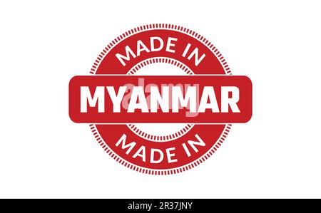 Hergestellt In Myanmar Rubber Stamp Stock Vektor