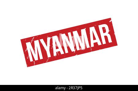 Myanmar Gummistempel Dichtungsvektor Stock Vektor