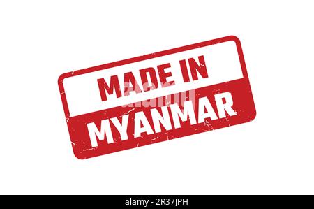 Hergestellt In Myanmar Rubber Stamp Stock Vektor