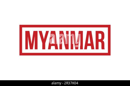 Myanmar Gummistempel Dichtungsvektor Stock Vektor