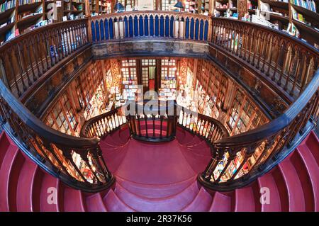 Lello und Irmao Buchladen, Spiral Staircase, Porto, Portugal Stockfoto