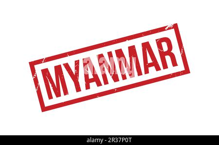 Myanmar Gummistempel Dichtungsvektor Stock Vektor