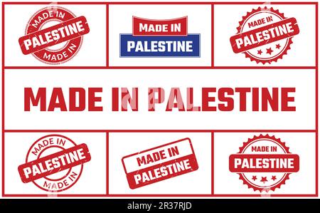 Made In Palestine Rubber Stamp Set Stock Vektor