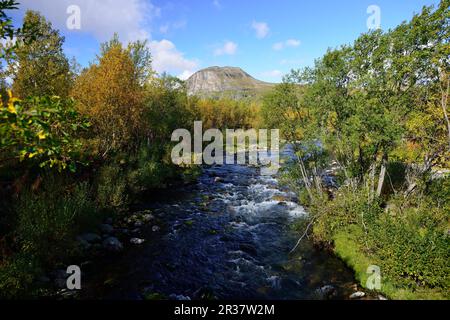 Trekking Nikkaluokta, Kebnekaise Fjaellstation, Lappland, Sweden2 Stockfoto