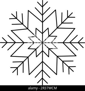 Symbol für Schneeflockenlinie im Vektor Stock Vektor