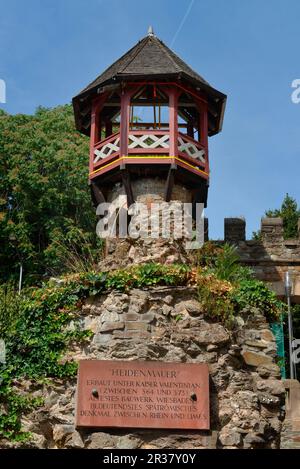 Roemertor, Heidenmauer, Wiesbaden, Hessen, Deutschland Stockfoto