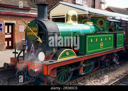 Golden Arrow an der Sheffield Park Station Stockfoto