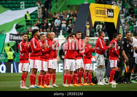 Lissabon, Portugal. 21. Mai 2023. SL Benfica-Team während des Liga Portugal BWIN-Spiels zwischen Sporting CP und SL Benfica bei Estádio José Alvalade gesehen. (Endstand: Sporting CP 2 - 2 SL Benfica) (Foto: David Martins/SOPA Images/Sipa USA) Guthaben: SIPA USA/Alamy Live News Stockfoto