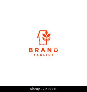 Einfaches Symbol für Nummer 1 und Grains Logo. Einzigartiges Logo mit Linien und Körnern, die die Nummer eins bilden. Stock Vektor