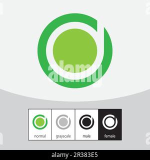 D Buchstabenlogo. Grüne Farbe. - Vektor Stock Vektor