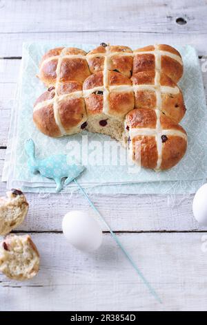 Hot Cross Buns (Osterspezialität aus England) Stockfoto