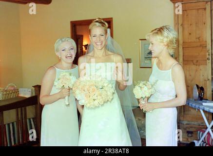 Die Dixie Chicks-Mitglieder, Natalie Maines und die Schwestern Martie Maguire und Emily Strayer bei der Strayers-Hochzeit im Jahr 1999 Kredit: Ross Pelton/MediaPunch Stockfoto