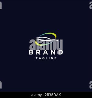 Elegantes „Global Sports Car“-Silhouette-Logo. Elegante Silhouette mit sportlichen Linien und Kurven. Stock Vektor