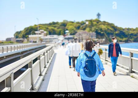 Reisen Sie auf der Insel Enoshima in der Präfektur Kanagawa, Japan Stockfoto