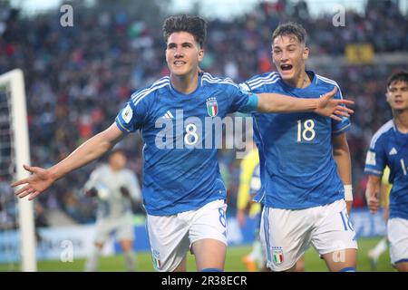 Italien hat Brasilien am 21. Mai U20 2023 im ersten Spiel der Gruppe D der FIFA-Weltmeisterschaft Argentinien 2023 im Mendoza-Stadion 3-2 besiegt Stockfoto