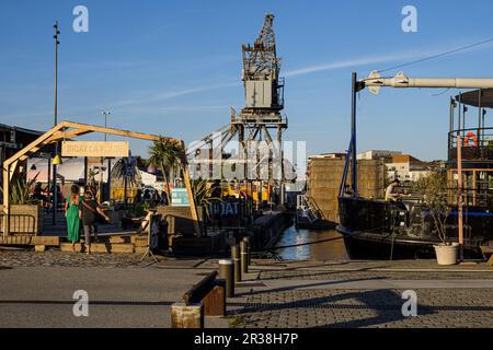 FRANKREICH. GIRONDE (33). BORDEAUX. IM FLOT-GEBIET BASSINS, IN DEM DIE HAFENAKTIVITÄTEN VON BORDEAUX IM BEZIRK BACALAN ZUSAMMENGEFASST SIND, DIE DERZEIT STATTFINDEN Stockfoto