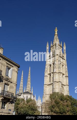 FRANKREICH. GIRONDE (33). BORDEAUX. PEY-BERLAND TOWER (15TH. JAHRHUNDERT), IN DER NÄHE DER SAINT-ANDRE KATHEDRALE Stockfoto