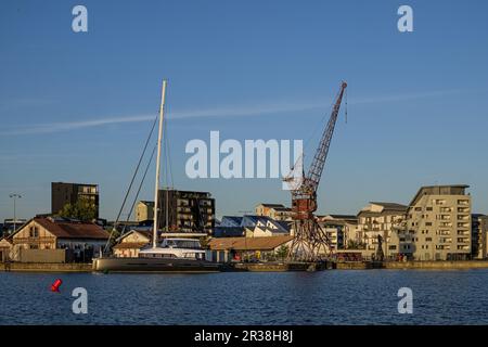 FRANKREICH. GIRONDE (33). BORDEAUX. IM FLOT-GEBIET BASSINS, IN DEM DIE HAFENAKTIVITÄTEN VON BORDEAUX IM BEZIRK BACALAN ZUSAMMENGEFASST SIND, DIE DERZEIT STATTFINDEN Stockfoto