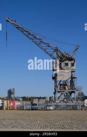 FRANKREICH. GIRONDE (33). BORDEAUX. EHEMALIGE HAFENANLAGEN IN BASSINS, EINEM FLOT-GEBIET, ZUKÜNFTIGER ECO-BEZIRK IM NORDEN VON BORDEAUX, BEZIRK BACALAN. DIE Stockfoto