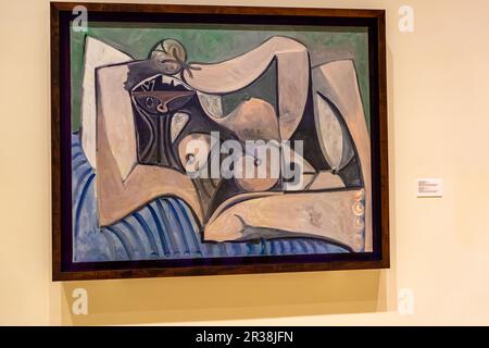 MALAGA, SPANIEN - 20. MAI 2023: Besuch des Picasso-Museums am Abend der freien Kultur in Malaga, Spanien am 20. Mai 2023 Stockfoto