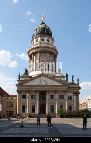 Berlin, Deutschland - Juni 03 2019: Französische (reformierte) Kirche Friedrichstadt (Französisch: Tempel der Friedrichstadt, Deutsch: Französische Friedrichsta Stockfoto