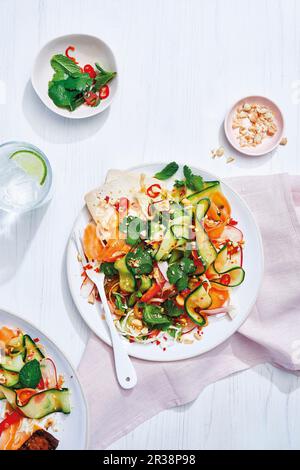 Gemüse- und Tofu-Salat (Vietnam) Stockfoto