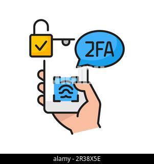 Smartphone-Authentifizierung, Passwortcode-Verifizierung Sicherheitsschutz für Autorisierungshinweis auf dem Mobiltelefon. Sicherer digitaler Zugriff per Fingerabdruck Stock Vektor