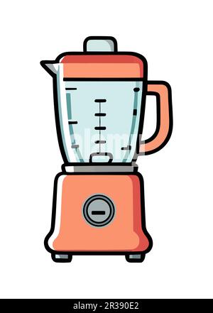 Cartoon Küchenmixer Utensil Vector auf Weiß. Stock Vektor