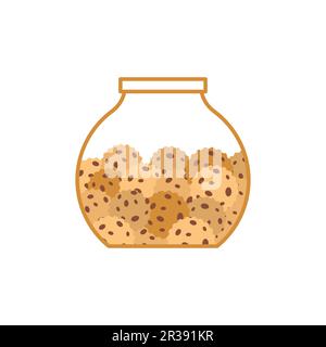 Cookies in JAR isoliert. Darstellung des Lebensmittelvektors Stock Vektor