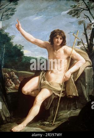 Johannes der Täufer in der Wildnis, Gemälde von Guido Reni, 1636-1637 Stockfoto