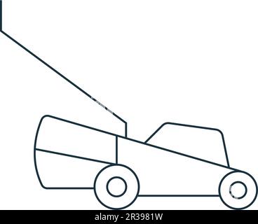 Symbol für Rasenmäher. Einfarbiges einfaches Schild aus der Landwirtschaftskollektion. Symbol für Rasenmäher für Logo, Vorlagen, Webdesign und Infografiken. Stock Vektor