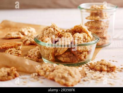 Haferkekse in einem Glas Stockfoto