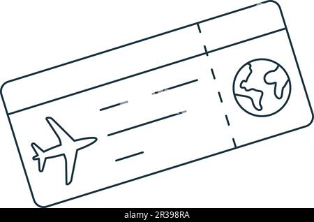 Symbol für Flugtickets. Einfarbiges einfaches Schild aus der Airport Elements Collection. Flugticket-Symbol für Logo, Vorlagen, Webdesign und Infografiken. Stock Vektor
