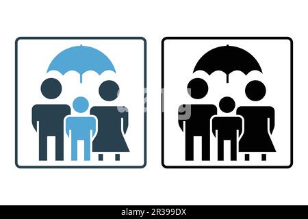 Familienlebensversicherung. Versicherungssymbol, Schutz. Solides Icon-Design. Einfache Vektorkonstruktion editierbar Stock Vektor