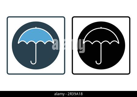 Regenschirmsymbol. Versicherungssymbol, Schutz. Solides Icon-Design. Einfache Vektorkonstruktion editierbar Stock Vektor