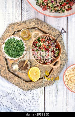 Libanesischer Tabbouleh-Salat Stockfoto