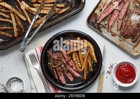 Gebackene Pommes frites Stockfoto