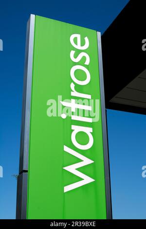 Waitrose Supermarket Schild, Solihull, West Midlands, England, Großbritannien Stockfoto