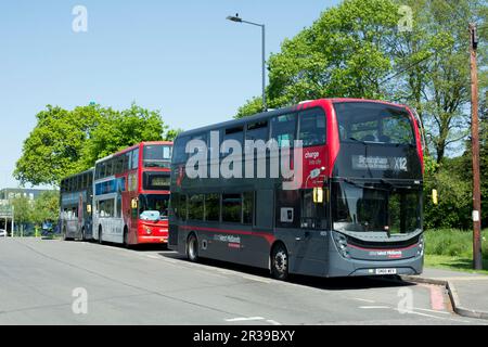 National Express West Midlands Busse, Solihull, West Midlands, England, Großbritannien Stockfoto