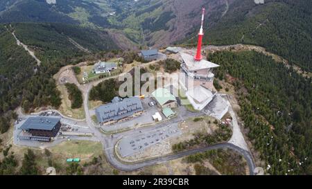 Der Berg Lysa Hora. Der höchste Gipfel des Beskydy-Gebirges im Osten der Tschechischen Republik, Europa, Panoramablick Stockfoto