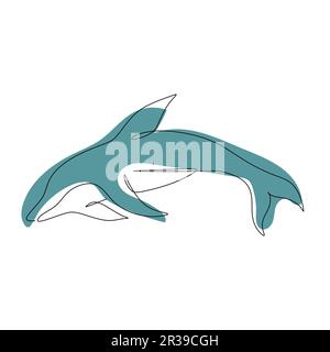 Delfinsymbol. Meereslebewesen Ökosystem Fauna und Ozeanthema. Isoliertes Design. Vektordarstellung Stock Vektor