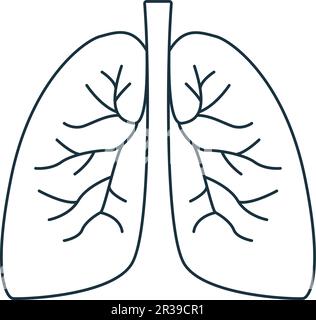 Symbol „Lunge“. Monochromes einfaches Zeichen aus der Anatomie-Sammlung. Lungen Symbol für Logo, Vorlagen, Webdesign und Infografiken Stock Vektor