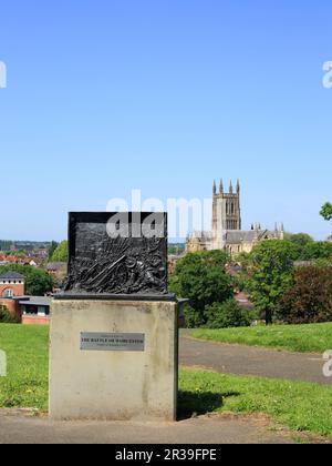 The Battle of Worcester Memorial im Fort Royal Park, Worcester, England, Großbritannien. Stockfoto