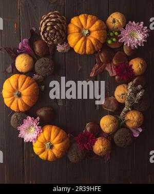 Der Herbstkranz Stockfoto