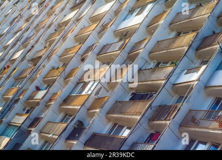 Balkone von Falowiec in Danzig Stockfoto