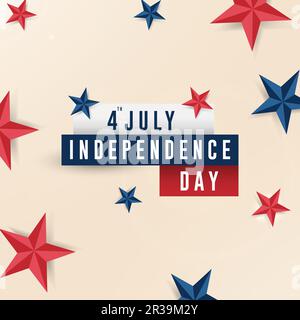 Happy Independence Day USA mit dem realistischen STAR Flag Concept. Posterdesign Vektordarstellung. Stock Vektor