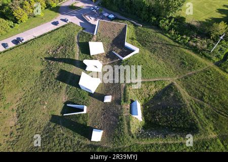 Archeopark Pavlov. Berühmtes Wahrzeichen in Südmähren. Tschechische Republik, Mitteleuropa.CHKO Palava, Pavlov,Prähistorisches Museum,archäologischer Park Morava vi Stockfoto